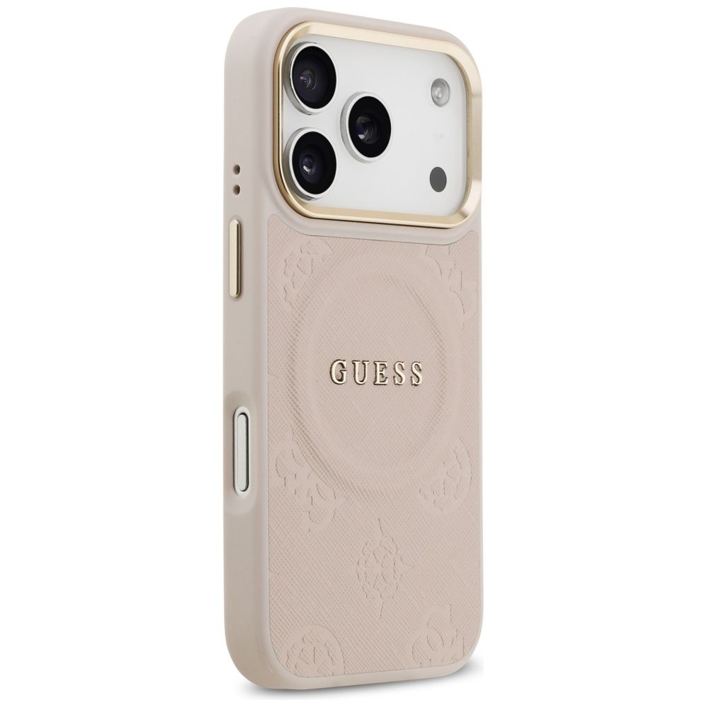 8f4ba9c29157989685225541714e7b6b GUESS case for IPHONE 17 Pro compatible with MagSafe GUHMP17LPSAMSECP (PU W/ Peony Hot Stamp) pink