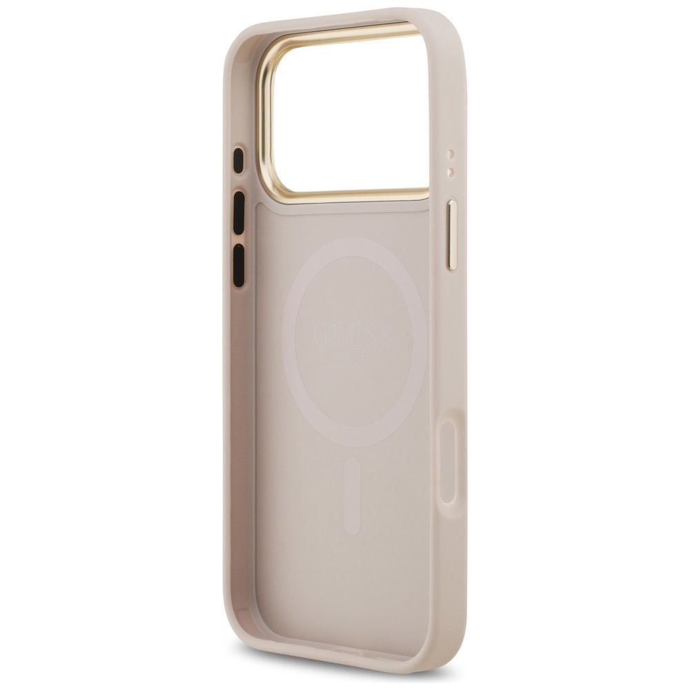 8f6ebacc6fdf498b8e8238aebaa88e13 GUESS case for IPHONE 17 Pro Max compatible with MagSafe GUHMP17XPG4SEMCP (PU W/ 4G Stripe) pink