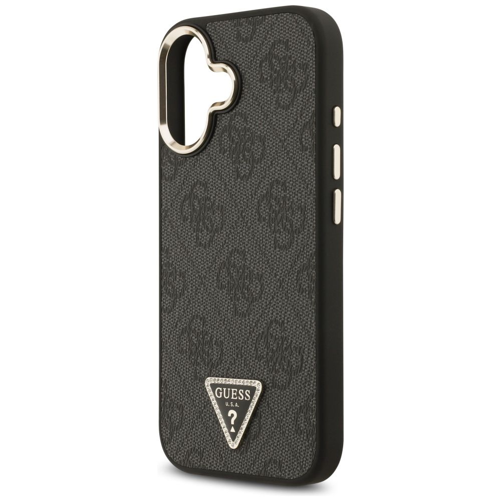 902bad04f4f5f06a443762fca3e501a1 GUESS case for IPHONE 17 compatible with MagSafe GUHMP17SP4GTDGMK (4G PU W/ Triangle Logo) gold black