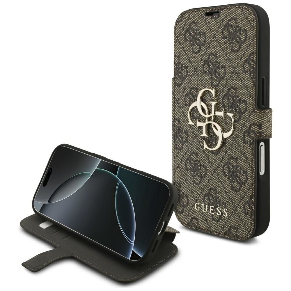 902dca3c8c8b4a9bb7900f34ee791360 GUESS book case for IPHONE 17 Pro GUBKP17L4GMGBR (PU 4G Metal Logo) brown