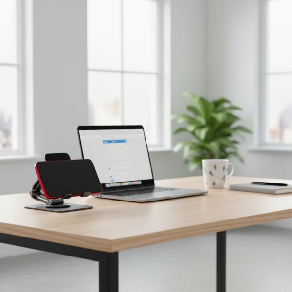 917455348f4a1d9d7bb8ec1dc2b648e4 Desk holder for phone / tablet foldable Forcell F-Grip Fold Stand 2 360 gray