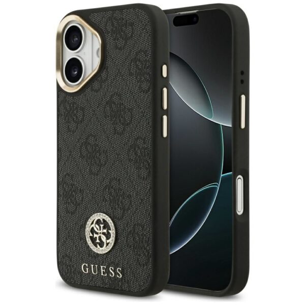 91f2b48d2a6a5afe0085b7a5e009fdbb GUESS case for IPHONE 17 compatible with MagSafe GUHMP17SP4GRMDEK (PU W/ 4G Strass Logo) black