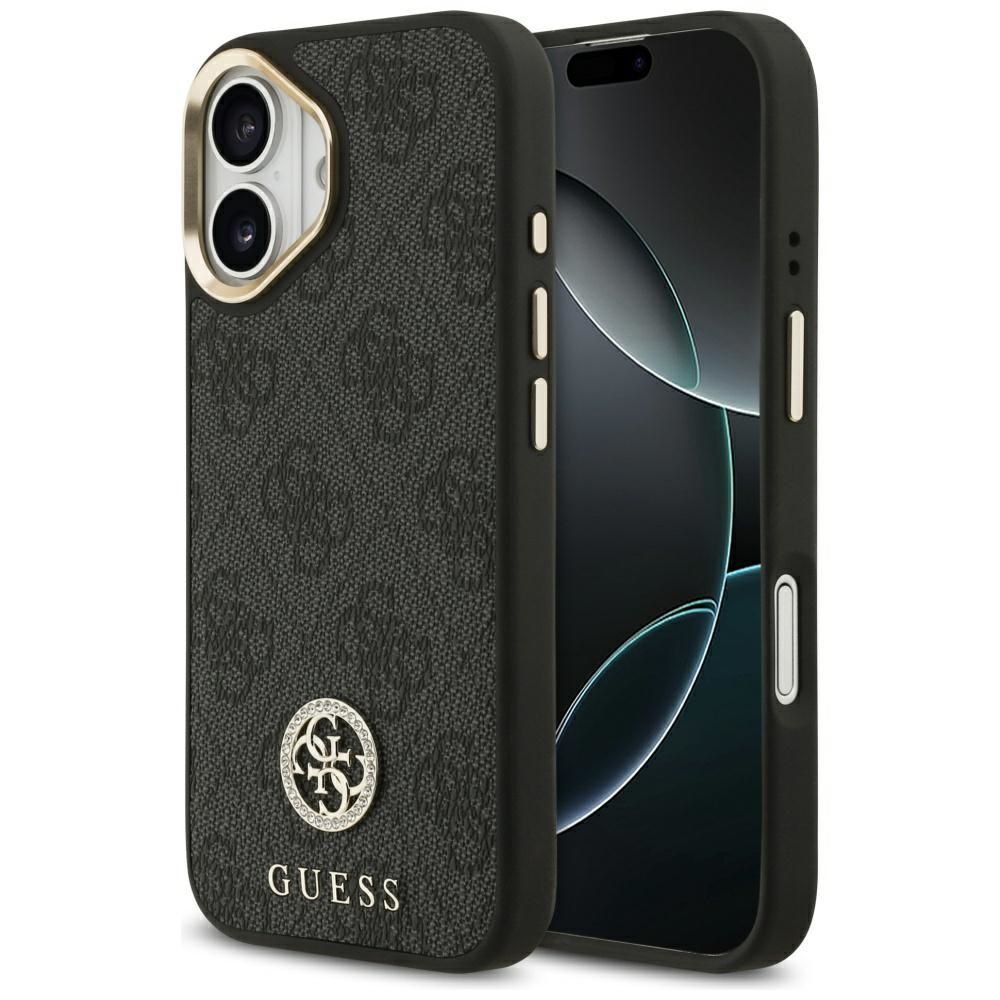 91f2b48d2a6a5afe0085b7a5e009fdbb GUESS case for IPHONE 17 compatible with MagSafe GUHMP17SP4GRMDEK (PU W/ 4G Strass Logo) black