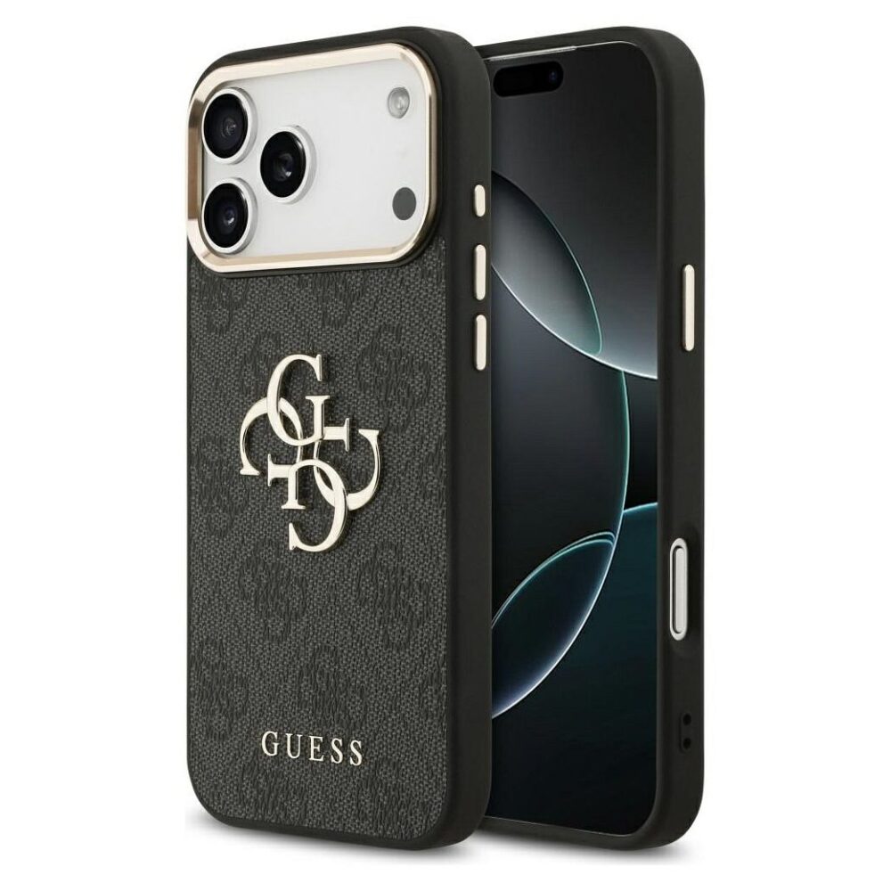 928615a7fce30a24180b947afa76fdd0 GUESS case for IPHONE 17 Pro Max GUHCP17X4GMGCGR (PU W/ Big 4G Classic Logo) gold black