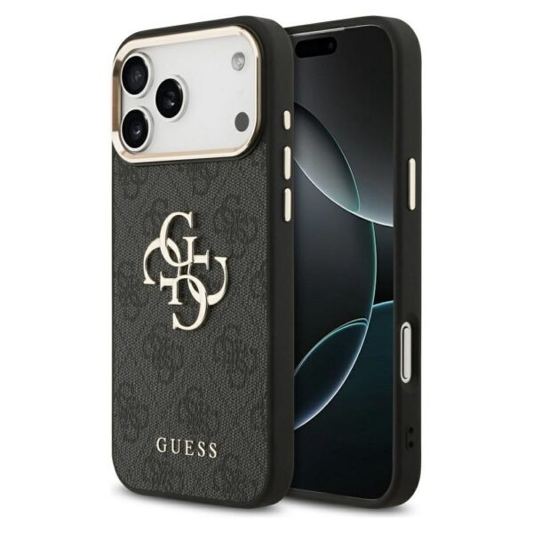 928615a7fce30a24180b947afa76fdd0 GUESS case for IPHONE 17 Pro Max GUHCP17X4GMGCGR (PU W/ Big 4G Classic Logo) gold black