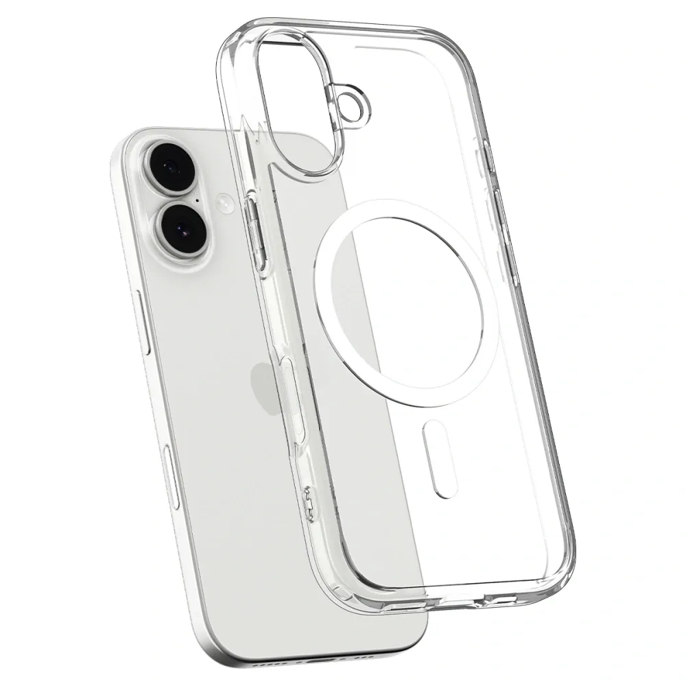 9346e13e008cb52e7489af70841b0b5c SPIGEN case ULTRA HYBRID MAG compatible with MagSafe for IPHONE 17 clear white