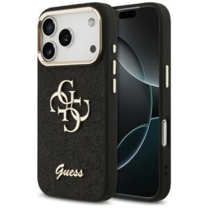 GUESS case for IPHONE 17 Pro GUHCP17LHG4SGCK (Fixed Glitter Big 4G Metal Frame) black