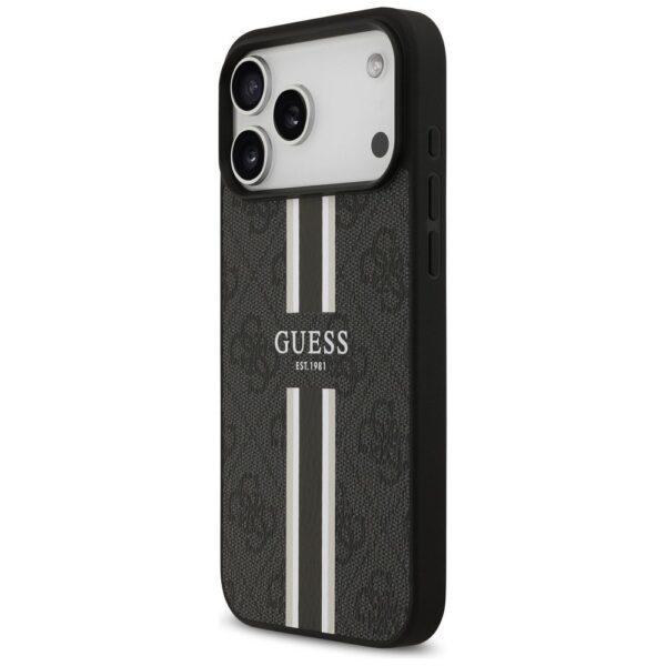 GUESS case for IPHONE 17 Pro Max compatible with MagSafe GUHMP17XP4RPSK (4G Printed Stripes) black