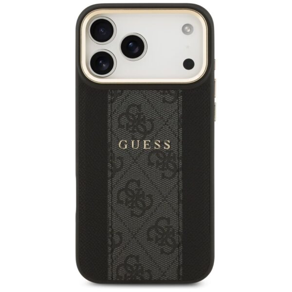 93d40cc8e41ce4ae8133ecc21b7e0c26 GUESS case for IPHONE 17 Pro Max compatible with MagSafe GUHMP17XPG4SEMCK (PU W/ 4G Stripe) black