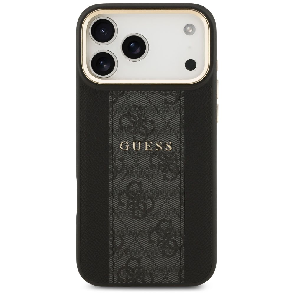 93d40cc8e41ce4ae8133ecc21b7e0c26 GUESS case for IPHONE 17 Pro Max compatible with MagSafe GUHMP17XPG4SEMCK (PU W/ 4G Stripe) black