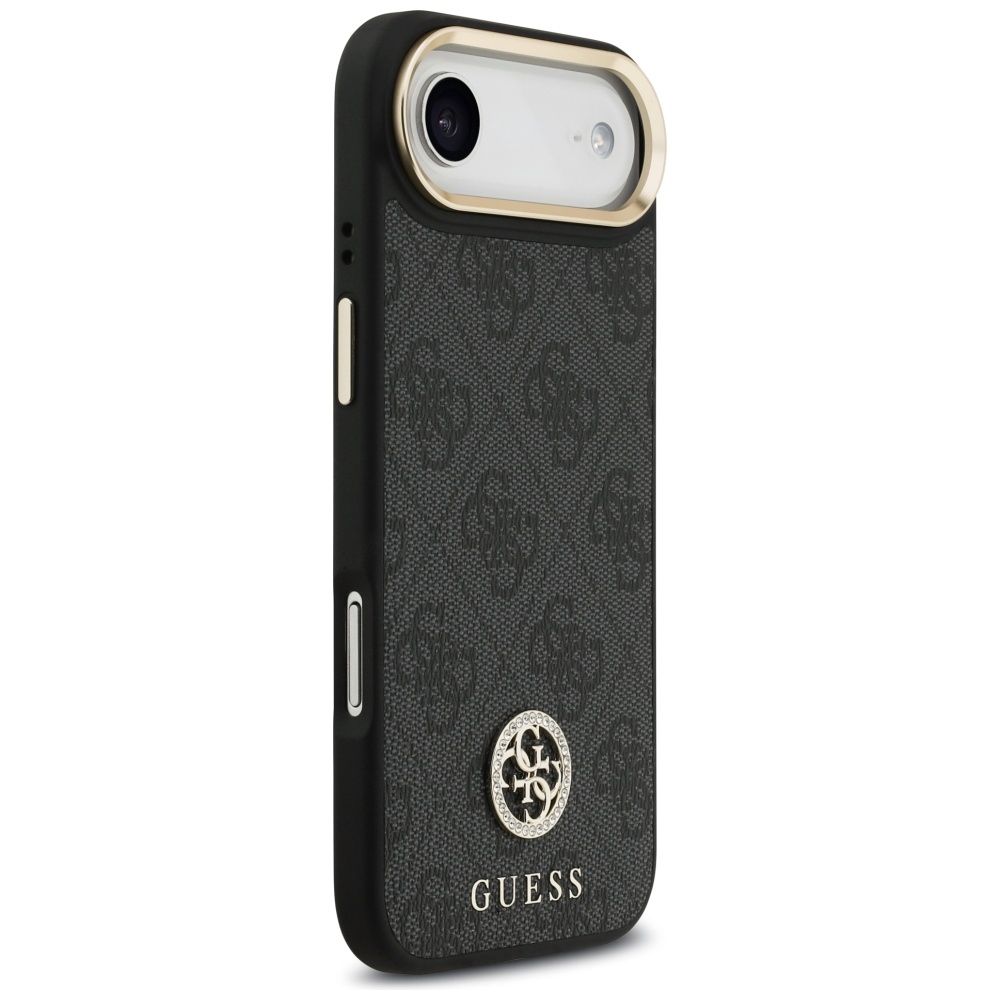 9585ac65d963e83a9b75da69137d5d4b GUESS case for IPHONE 17 Air compatible with MagSafe GUHMP17MP4G4DCSK (PU W/ Strass Logo & Big Strap Metal Buttons) black