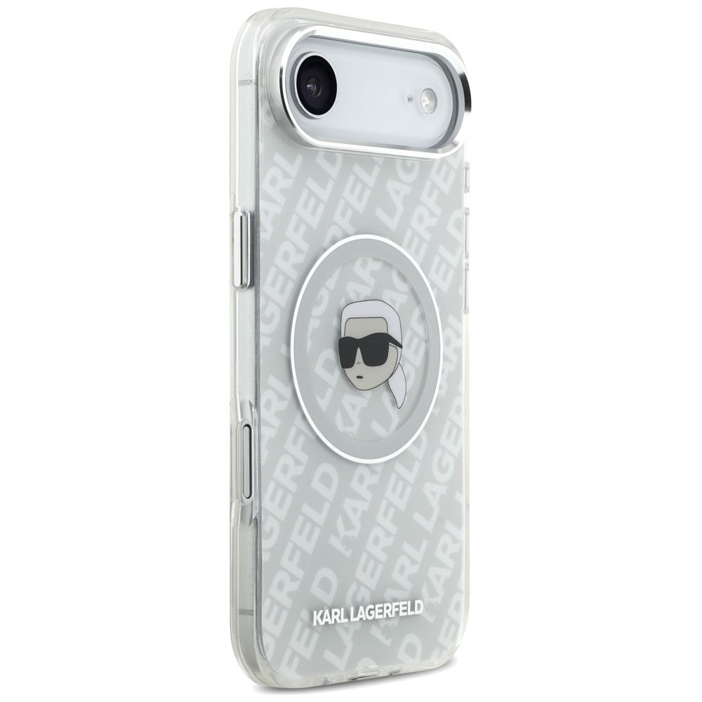 95be9e4a57519a6656f4ff4931dc6e8c KARL LAGERFELD case for IPHONE 17 Air compatible with MagSafe KLHMP17MHMKBKHOG (IML KL Head Logo) gray