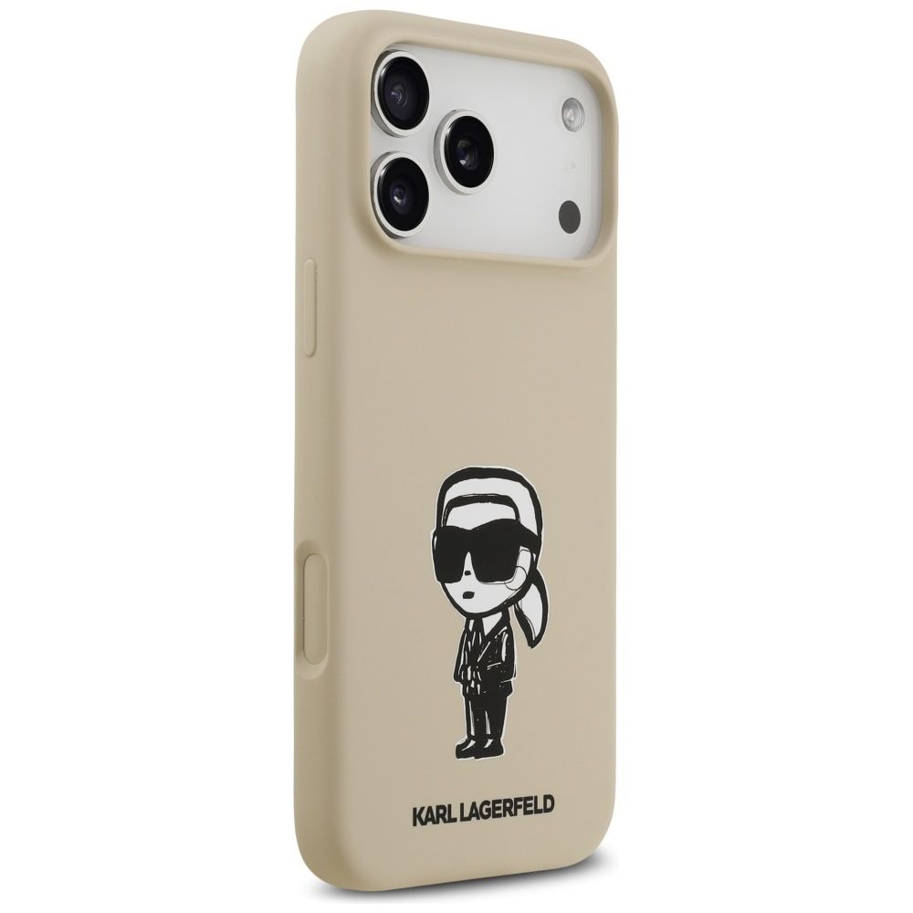 96356d06ad4149c2f89053e6bb2a9aef KARL LAGERFELD case for IPHONE 17 Pro Max compatible with MagSafe KLHMP17XSKIGROW (Silicone W/ KL Sketch & Logo) brown