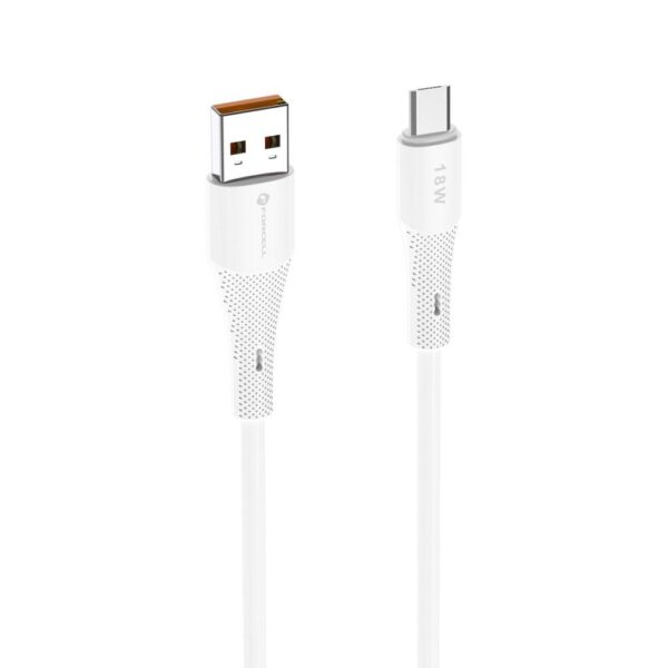 FORCELL F-ENERGY C341 cable USB A to Micro USB QC3.0 2,4A 18W Silicone 1 m white