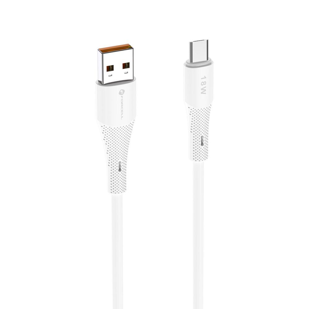 FORCELL F-ENERGY C341 cable USB A to Micro USB QC3.0 2,4A 18W Silicone 1 m white