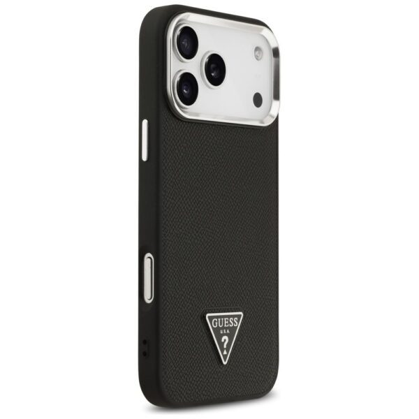 9824e7b4317d758c0ea1a91745455638 GUESS case for IPHONE 17 Pro compatible with MagSafe GUHMP17LPGTSPSK (Grained PU Triangle Logo) black