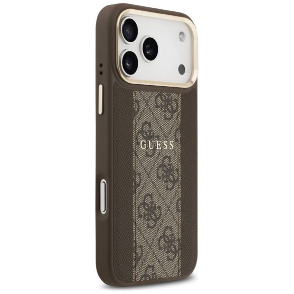 98e950db5dccc4f0c7b9d257a567f409 GUESS case for IPHONE 17 Pro Max compatible with MagSafe GUHMP17XPG4SEMCW (PU W/ 4G Stripe) brown