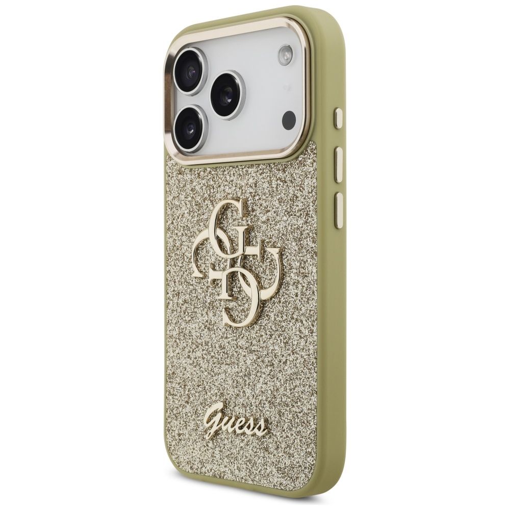 GUESS case for IPHONE 17 Pro GUHCP17LHG4SGCD (Fixed Glitter Big 4G Metal Frame) gold