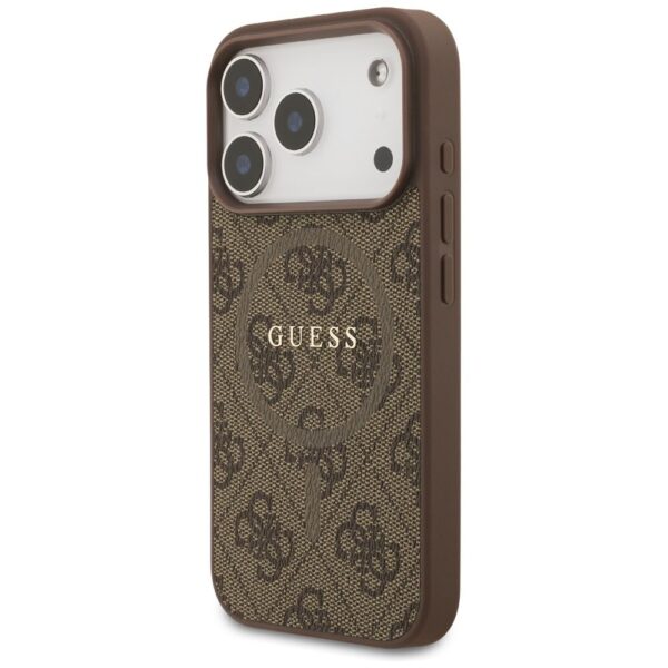 9c729653595ee23c0bea63bec654193c GUESS case for IPHONE 17 Pro compatible with MagSafe GUHMP17LG4GFRW (PU 4G Ring Classic Logo) brown