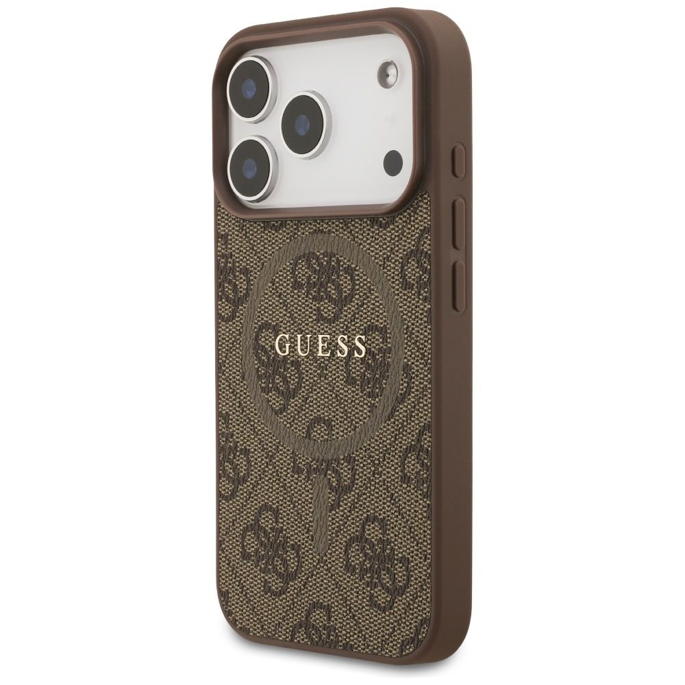 9c729653595ee23c0bea63bec654193c GUESS case for IPHONE 17 Pro compatible with MagSafe GUHMP17LG4GFRW (PU 4G Ring Classic Logo) brown
