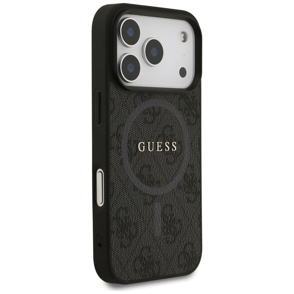 9c8dc3bf870e4fa4fe2661f0e83f60b2 GUESS case for IPHONE 17 Pro compatible with MagSafe GUHMP17LG4GFRK (PU 4G Ring Classic Logo) black