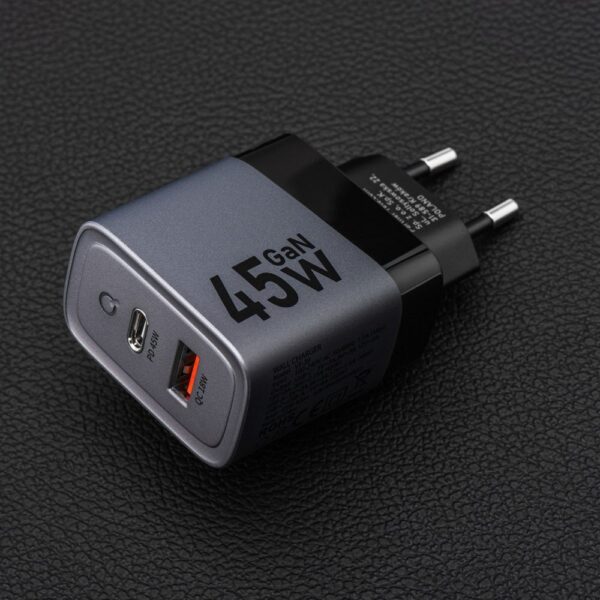 FORCELL F-ENERGY GaN VT-39 travel charger Type C + USB A PD QC4.0 4A 45W gray