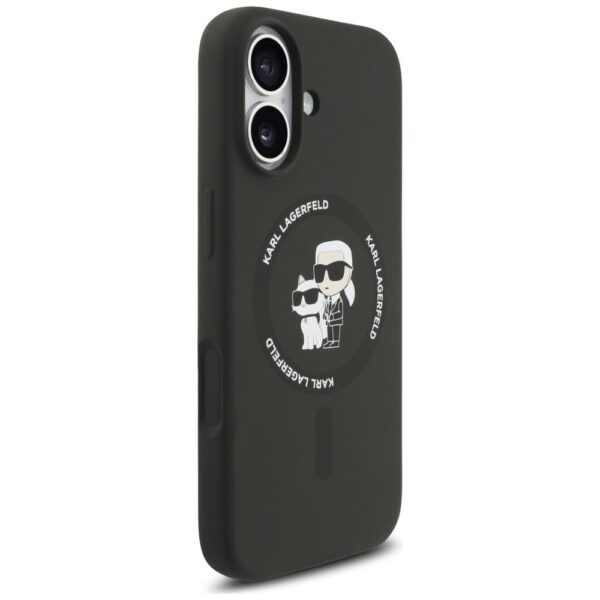 KARL LAGERFELD case for IPHONE 17 compatible with MagSafe KLHMP17SSCMKCRHK (Silicone KC Body Ring) black