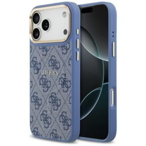 GUESS case for IPHONE 17 Pro Max compatible with MagSafe GUHMP17XP4MSEGCB (PU 4G W/ Classic) blue