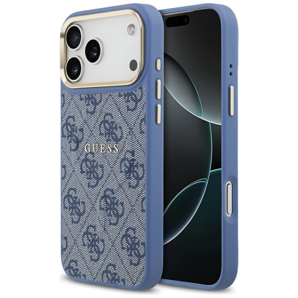 GUESS case for IPHONE 17 Pro Max compatible with MagSafe GUHMP17XP4MSEGCB (PU 4G W/ Classic) blue