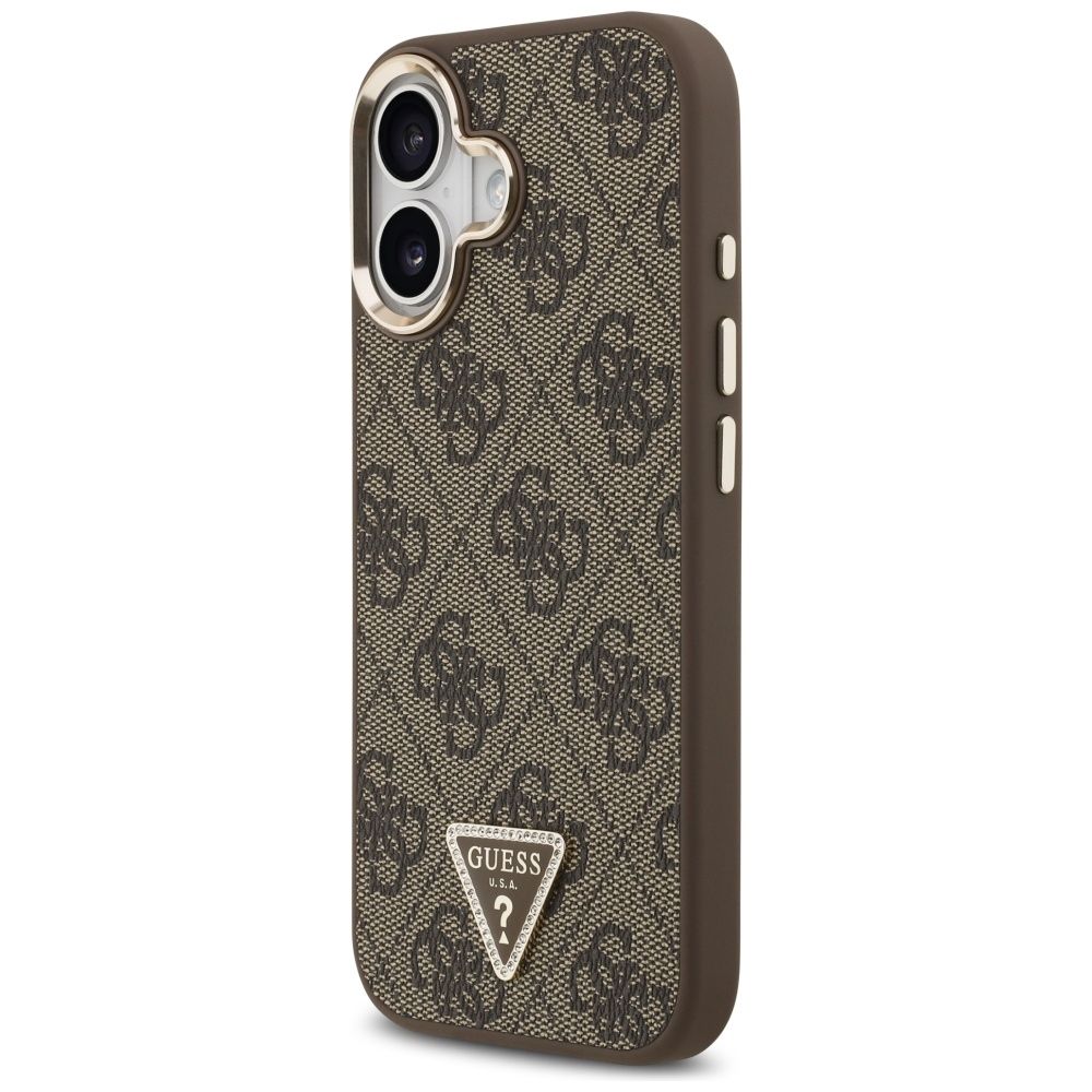 a2b6ee466402eb6341c6118a4fe5a2b7 GUESS case for IPHONE 17 compatible with MagSafe GUHMP17SP4GTDGMW (4G PU W/ Triangle Logo) gold brown