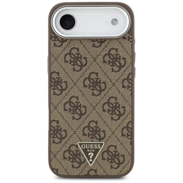 a431836ea84881e033419bd629ae9a0c GUESS case for IPHONE 17 Air compatible with MagSafe GUHMP17MP4TSRCMW (4G PU W/ Triangle Logo) silver brown