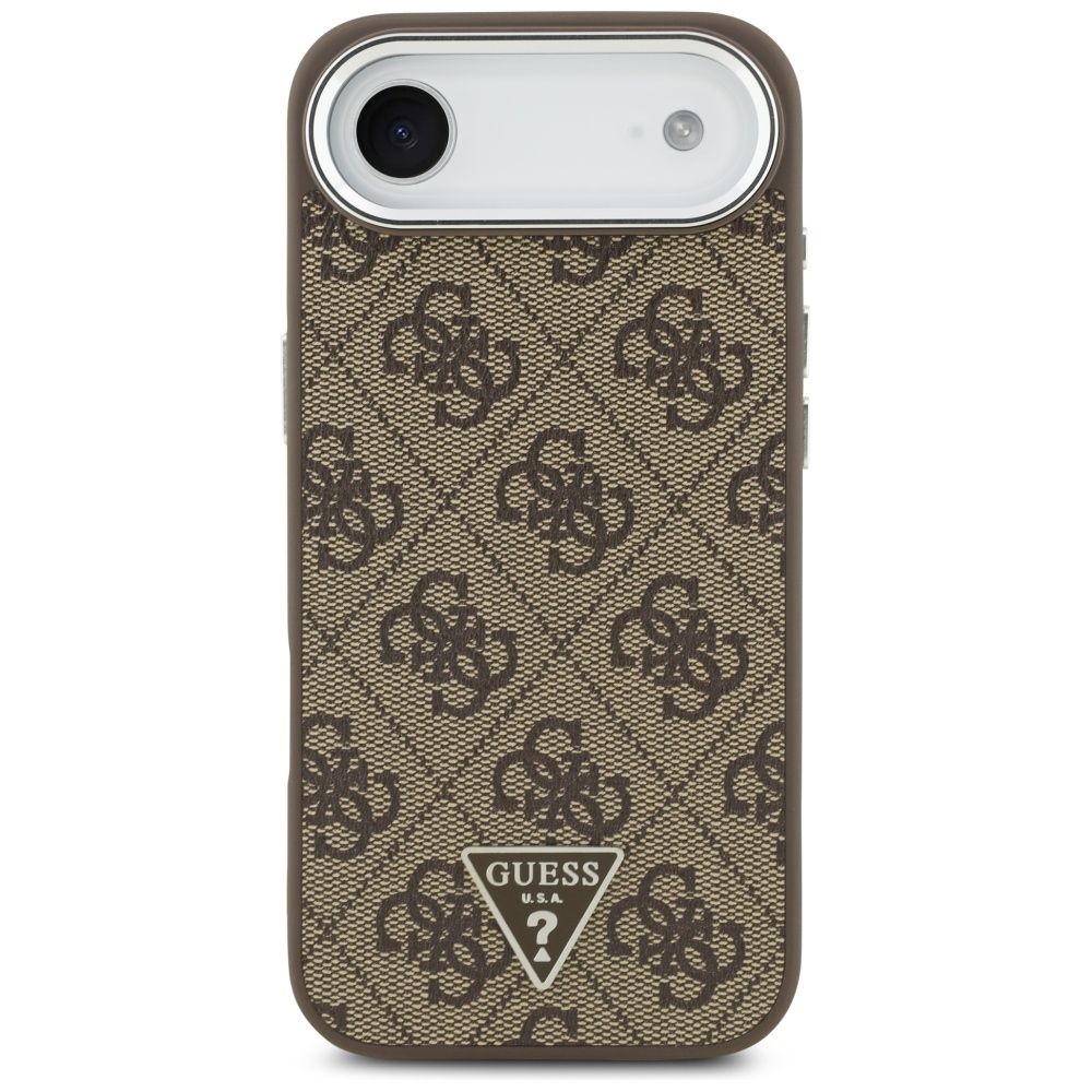 a431836ea84881e033419bd629ae9a0c GUESS case for IPHONE 17 Air compatible with MagSafe GUHMP17MP4TSRCMW (4G PU W/ Triangle Logo) silver brown