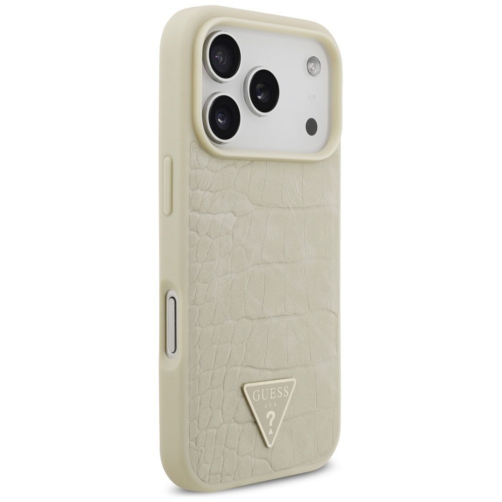 a52d49770851cf5452df9c0d013c4772 GUESS case for IPHONE 17 Pro compatible with MagSafe GUHMP17LPCRTHCD (PU Croco Triangle Logo) gold