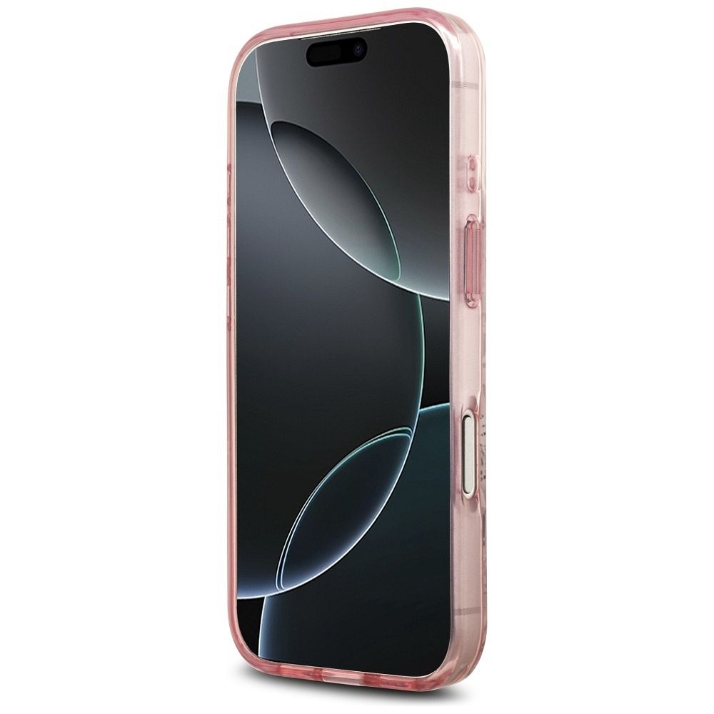a574c5bfe9eedcaf6a72e05ec693515f GUESS case for IPHONE 17 Pro Max compatible with MagSafe GUHMP17XHFWBDCEP (IML Flower & Tonal Circle) pink