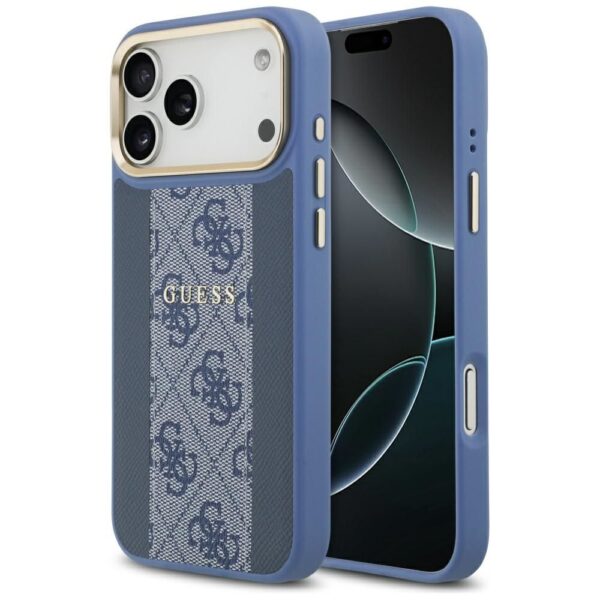 a6a31f151915bb9b38af7fedfcea4044 GUESS case for IPHONE 17 Pro Max compatible with MagSafe GUHMP17XPG4SEMCB (PU W/ 4G Stripe) blue