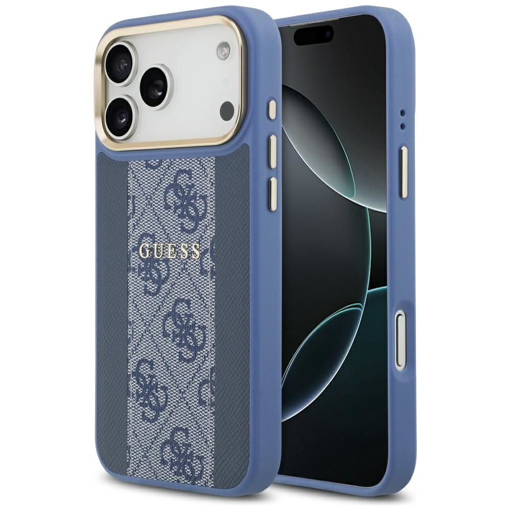 a6a31f151915bb9b38af7fedfcea4044 GUESS case for IPHONE 17 Pro Max compatible with MagSafe GUHMP17XPG4SEMCB (PU W/ 4G Stripe) blue