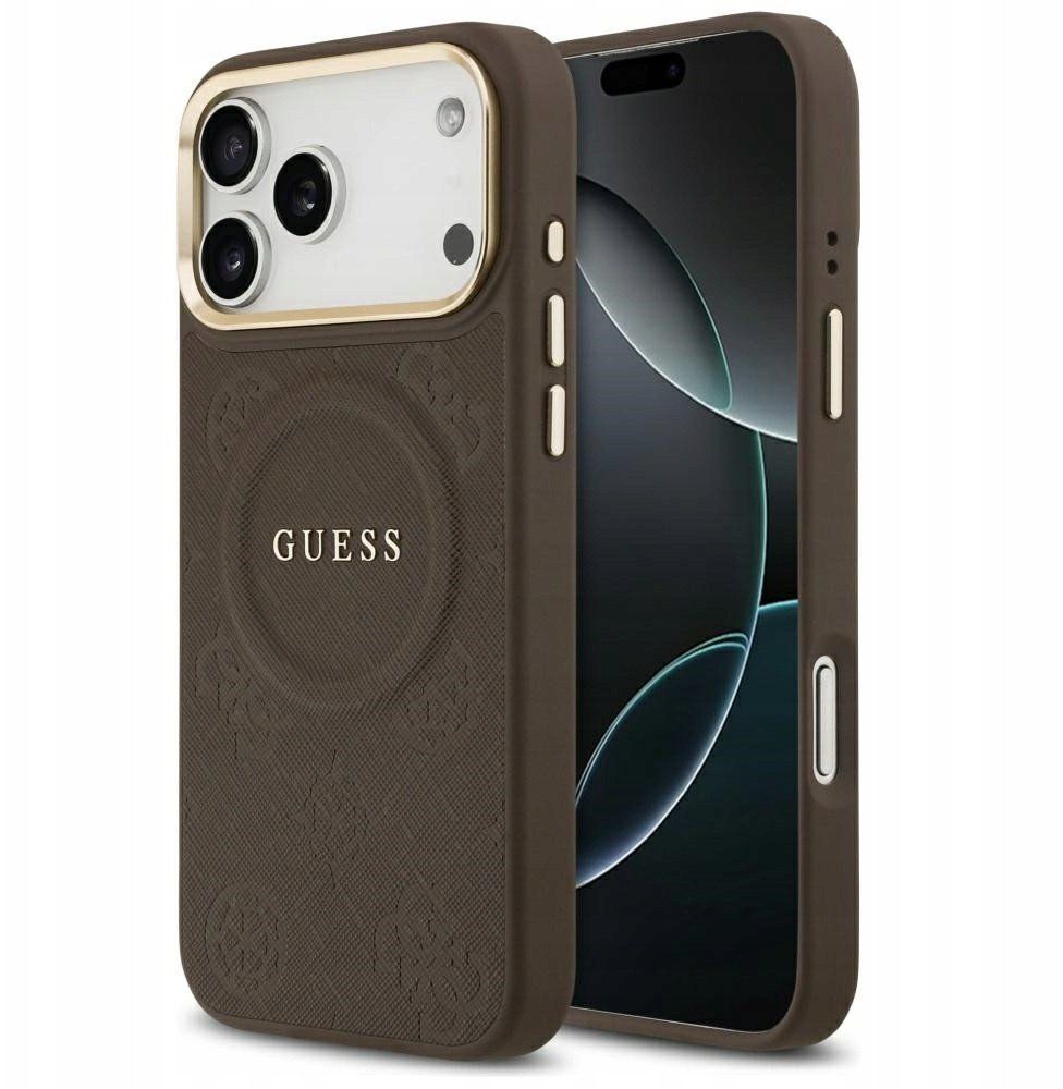 a6d1375685d2f4c976ae7bb007a789ad GUESS case for IPHONE 17 Pro Max compatible with MagSafe GUHMP17XPSAMSECW (PU W/ Peony Hot Stamp) brown