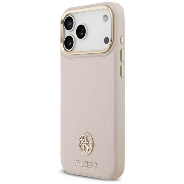 a745c64ccc7b4aaa05ceff94c0d90cc6 GUESS case for IPHONE 17 Pro Max compatible with MagSafe GUHMP17XPGCRMDEP (PU W/ Grained Strass Logo) pink