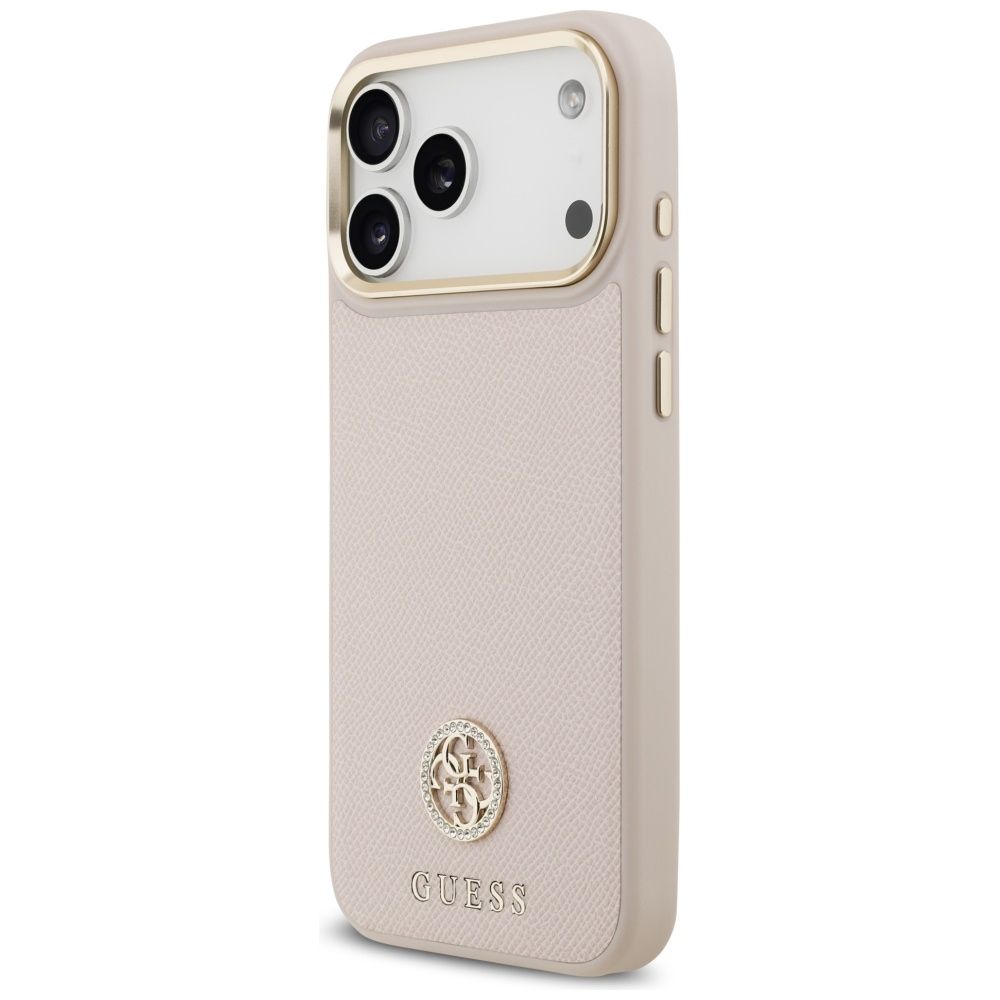 a745c64ccc7b4aaa05ceff94c0d90cc6 GUESS case for IPHONE 17 Pro Max compatible with MagSafe GUHMP17XPGCRMDEP (PU W/ Grained Strass Logo) pink