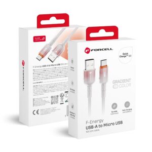 FORCELL F-ENERGY C351 cable USB A to Micro USB QC3.0 2,4A 18W Gradient 1 m white