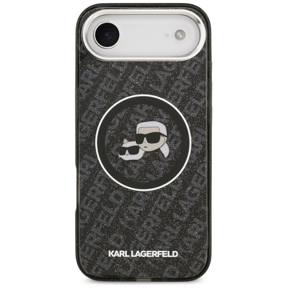 a85aaa1b4c1183dd75a647519c6384be KARL LAGERFELD case for IPHONE 17 Air compatible with MagSafe KLHMP17MHMKBKCHOK (IML Glitter K&C Heads Logo) black