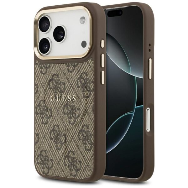 GUESS case for IPHONE 17 Pro compatible with MagSafe GUHMP17LP4MSEGCW (PU 4G W/ Classic) brown