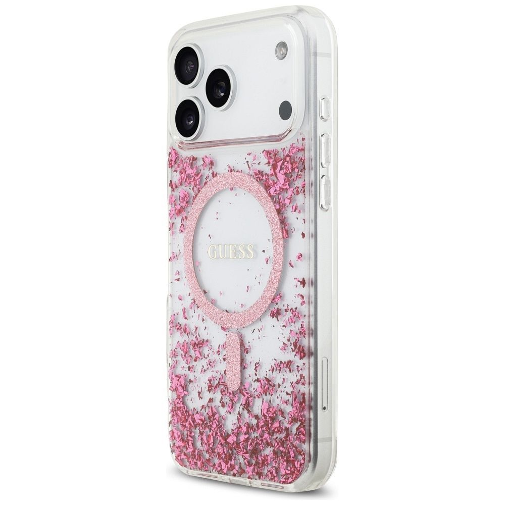 a959a2b7d330079fa61c56f50a3935a4 GUESS case for IPHONE 17 Pro Max compatible with MagSafe GUHMP17XRGRGEP (Resin Bottom Glitter) pink