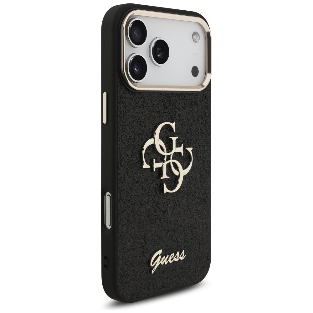 GUESS case for IPHONE 17 Pro Max GUHCP17XHG4SGCK (Fixed Glitter Big 4G Metal Frame) black