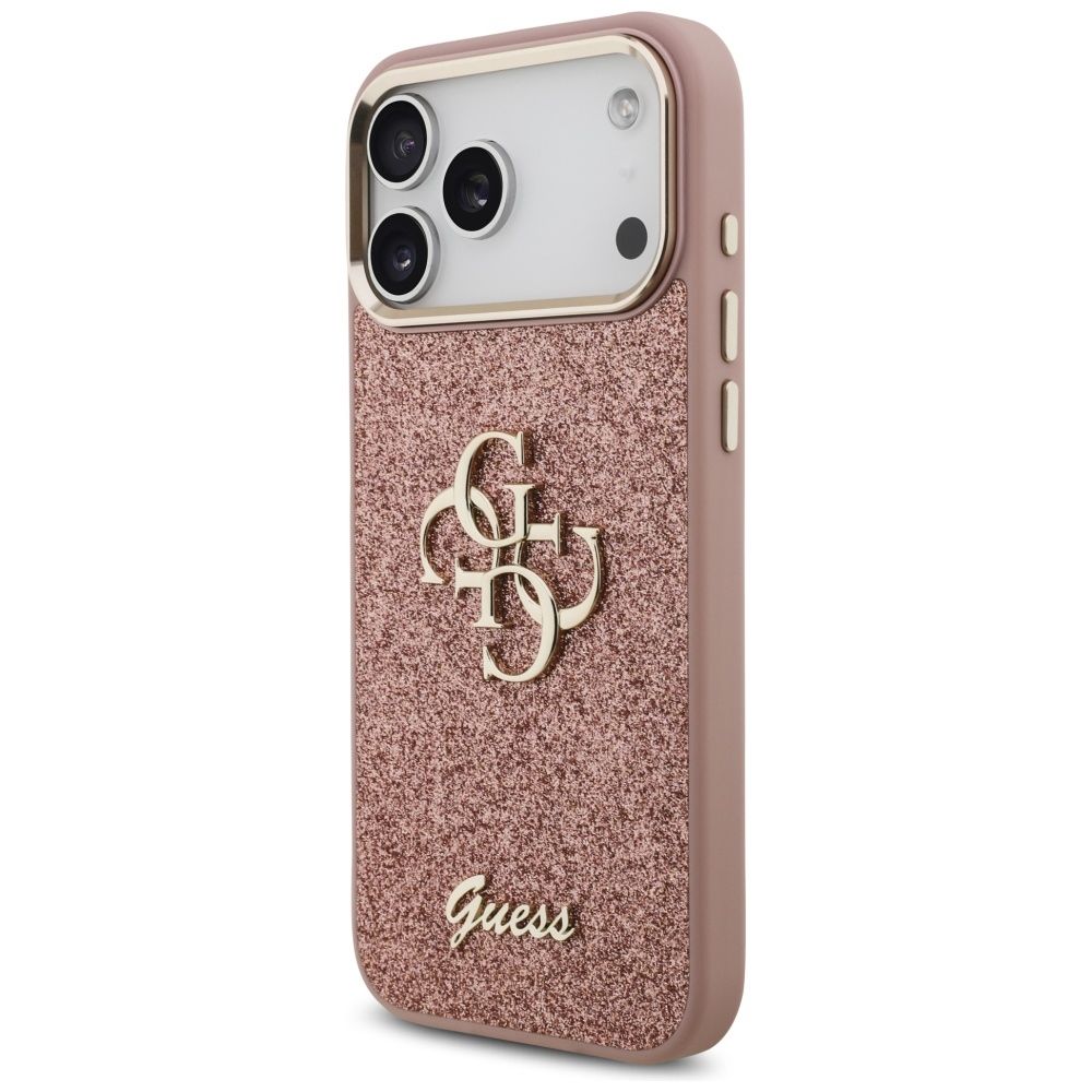 aba7b2dfd22093ccb63244330739a3a3 GUESS case for IPHONE 17 Pro Max GUHCP17XHG4SGCP (Fixed Glitter Big 4G Metal Frame) pink