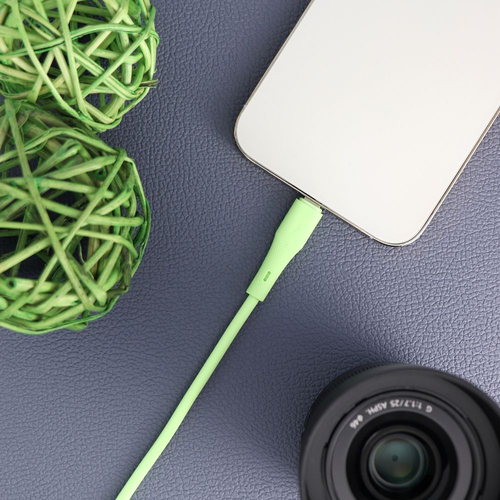 FORCELL F-ENERGY C346 cable Type C to Lightning PD 3A 27W Silicone 1 m green