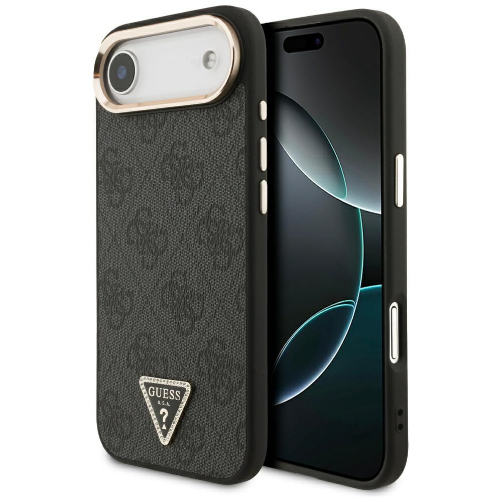 ad61c2f4e512af4fdf0739fcd8a421d5 GUESS case for IPHONE 17 Air compatible with MagSafe GUHMP17MP4GTDGMK (4G PU W/ Triangle Logo) gold black