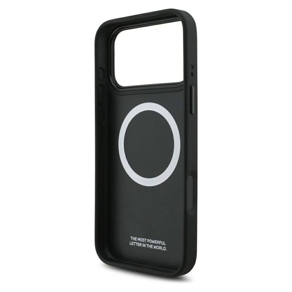 BMW case for IPHONE 17 Pro Max compatible with MagSafe BMHMP17X25PCCSCAK (PU Carbon Logo) anthracite