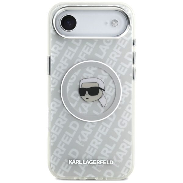 KARL LAGERFELD case for IPHONE 17 Air compatible with MagSafe KLHMP17MHMKBKHOG (IML KL Head Logo) gray