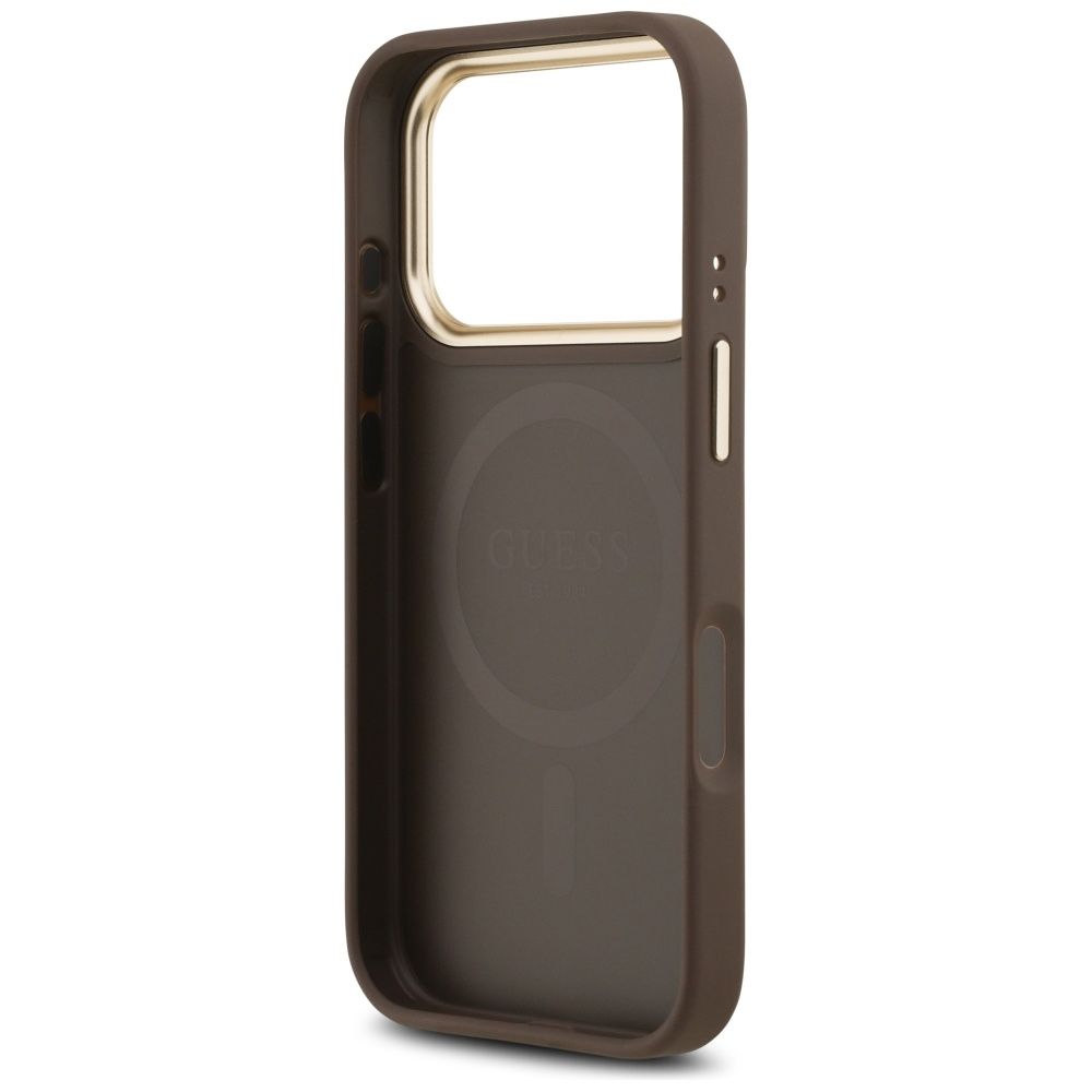 GUESS case for IPHONE 17 Pro compatible with MagSafe GUHMP17LP4MSEGCW (PU 4G W/ Classic) brown